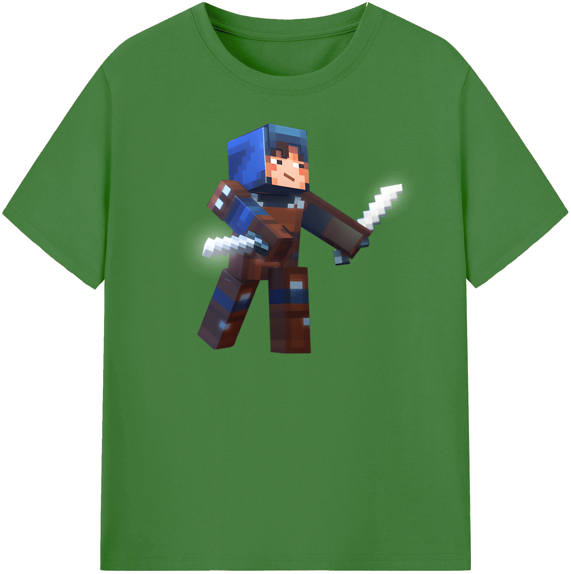 （画像用） マインクラフト ブロックの世界 Minecraft MC Block world レディースカジュアルプリントTシャツ（綿100％）